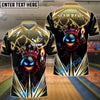 BlueJose Bowling Crown King Flame Customized Name, Team Name 3D Shirt (4 Colors)