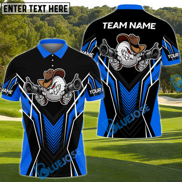 BlueJose Gunshot Swing Funny Golf Polo Shirt, Customized Name & Team Name 3D Shirts (4 Colors)