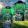 BlueJose Face Your Fear Street Golf Polo Shirt, Customized Name & Team Name 3D Shirts (4 Colors)