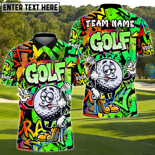 BlueJose Crazy Swing Golf Polo Shirt, Customized Name & Team Name 3D Shirts (4 Colors)