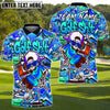 BlueJose Street Swing Skeleton Golf Polo Shirt, Customized Name & Team Name 3D Shirts (4 Colors)