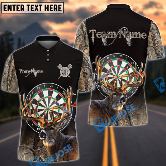 BlueJose Darts Deer Hunting Camo Multicolor Options Personalized Name Shirt (4 Colors)