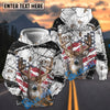 BlueJose Deer Hunter American Flag Scratch Camo Hoodie Personalized 3D Hoodie For Hunting Lover (4 colors)