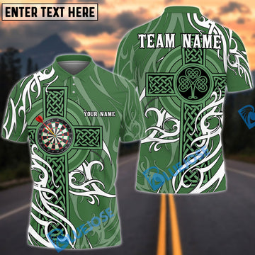 BlueJose Darts Irish Cross St Patrick Day Personalized Name Shirt