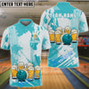 BlueJose Bowling & Pins Funny Beer Lover Customized Name, Team Name 3D Shirt (6 Colors)
