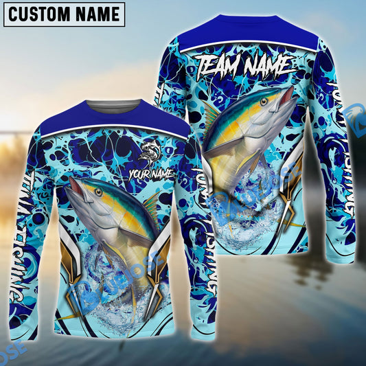 Bluejose Tuna Fishing Blue Fiction Sea Custom Name & Team Name 3D Shirts