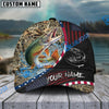 BlueJose Fishing Camo Flag Patriot Personalized Cap (11 Breeds)