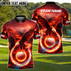 BlueJose Phoenix Flame Golf Polo Customized Name, Team Name 3D Shirts (4 Colors)