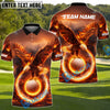 BlueJose Phoenix Flame Golf Polo Customized Name, Team Name 3D Shirts (4 Colors)