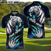 BlueJose Savage Tiger Golf Polo Customized Name, Team Name 3D Shirts (4 Colors)
