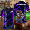 BlueJose Billiards Cowboy 8 Ball Lightning Splash Street Art Customized Name, Team Name 3D Shirt (6 Colors)