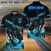 BlueJose Bowling & Pins Flame Aura Dragon Customized Name, Team Name 3D Shirt (4 Colors)