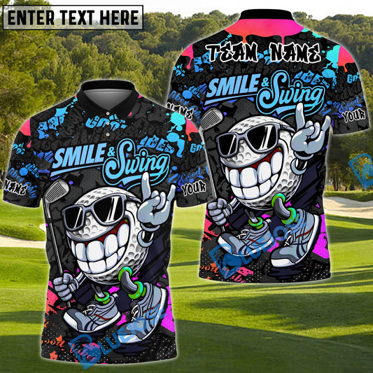 BlueJose Smile & Swing Urban Golf Polo Shirt Customized Name, Team Name 3D Shirts (4 Colors)