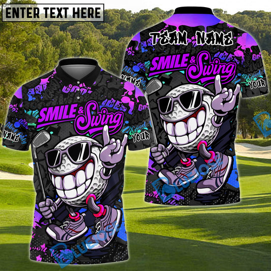 BlueJose Smile & Swing Urban Golf Polo Shirt Customized Name, Team Name 3D Shirts (4 Colors)