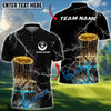 BlueJose Thunder Strike Disc Golf Polo Shirt Personalized Name, Team Name 3D Shirt (4 Colors)