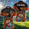 BlueJose Lion Disc Golf Player Funny Cartoon Expression Personalized Name, Team Name 3D Shirt (4 Colors)