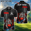 BlueJose Blazing Leopard Strike Disc Golf Polo Personalized Name, Team Name 3D Shirt (4 Colors)