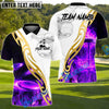 BlueJose Flame Drive Disc Golf Polo Personalized Name, Team Name 3D Shirt (4 Colors)