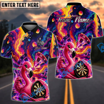 BlueJose Darts Rainbow Paint Flamingo Personalized Name Shirt