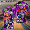 BlueJose Bowling & Pins  Funny Graffiti Cool Cartoon Street Art Design That's Some Bowlshit Customized Name, Team Name 3D Shirt (4 Colors)