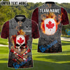 BlueJose Patriotic Skull Golf Polo Shirt Personalized Name, Team Name 3D Shirt (4 Colors)