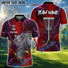 BlueJose Strike Flight Disc Golf Polo Personalized Name, Team Name 3D Shirt (4 Colors)