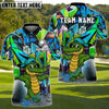 BlueJose Graffiti Alligator Golf Polo Personalized Name, Team Name 3D Shirt (4 Colors)