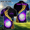 BlueJose Golden Rainbow Flame Golf Polo Personalized Name, Team Name 3D Shirt (4 Colors)