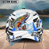BlueJose Fishing White Black Curve Pattern Design Personalized Cap (13 Breeds)
