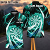 BlueJose Darts Flame Swirl Tornado Design Personalized Name, Team Name Unisex Shirt (4 Colors)