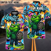 BlueJose Darts Cartoon Offended Frog Dartboard Design Personalized Name, Team Name Unisex Shirt (4 Colors)