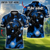 BlueJose Flaming Reaper Strike Golf Polo Personalized Name, Team Name 3D Shirt (4 Colors)