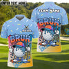 BlueJose Funny Bruh Golfer Polo Personalized Name, Team Name 3D Shirt (4 Colors)
