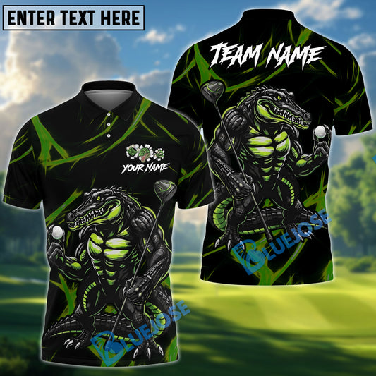 BlueJose Golf Beast Mode Alligator Design Personalized Name, Team Name 3D Shirt (4 Colors)