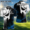 BlueJose Golf Grunge Punisher Skull Design Personalized Name, Team Name 3D Shirt (4 Colors)