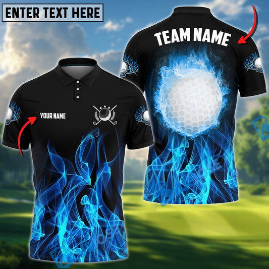 BlueJose Golf Heavenly Flame Design Personalized Name, Team Name 3D Shirt (4 Colors)