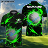 BlueJose Golf Lightning Hexagon Pattern Personalized Name, Team Name 3D Shirt (6 Colors)
