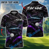 BlueJose Golf Hell Flame Shark Design Personalized Name, Team Name 3D Shirt (4 Colors)