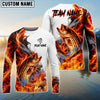 Bluejose Fishing Red Fire Flame Smoke Design Custom Name & Team Name 3D Shirts (12 Breeds)