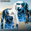 Bluejose Fishing Blue Flame Smoke Design Custom Name & Team Name 3D Shirts (12 Breeds)