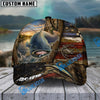 BlueJose Fishing Rustic Wooden American Flag Personalized Name Classic 3D Cap (13 Breeds)