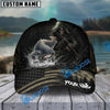 BlueJose Fishing Reaper Dark American Flag Personalized Name Classic 3D Cap (13 Breeds)