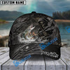 BlueJose Fishing Reaper Cracked Steel Skull Artwork Personalized Name Classic 3D Cap (13 Breeds)