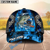 BlueJose Fishing Blue Flame Fishing Gear Design Personalized Name Classic 3D Cap (13 Breeds)