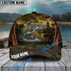 BlueJose Fishing Forest Camo Orange Trim Personalized Cap (13 Breeds)