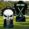 BlueJose Golf Punisher Skull Cross Club Personalized Name, Team Name 3D Shirt (4 Colors)