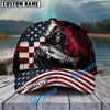 BlueJose Fishing Grunge American Flag Reaper Personalized Cap (13 Breeds)