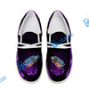 BlueJose Billiards Ball 8 Eagle US Flag Pattern 2 White Canvas Loafer Shoes (3 Colors)