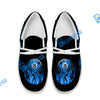 BlueJose Billiards 8 Heavenly Flame Blue White Canvas Loafer Shoes