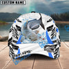 BlueJose Fishing White Black Curve Pattern Design Personalized Cap (13 Breeds)